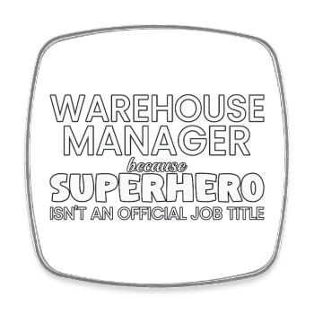 Warehouse Manager Superhero - Viereckiger Kühlschrankmagnet - Weiß - Vorne