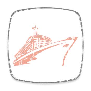 Kreuzfahrtschiff Kreuzfahrt Schiff Luxus - Viereckiger Kühlschrankmagnet - Weiß - Vorne