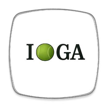 Balle de tennis I love IGA - Magnet carré - blanc - Devant