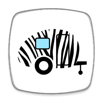 Caravane Caravane Zebra Pattern Holiday Camping - Magnet carré - blanc - Devant