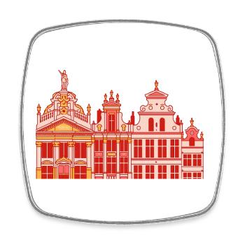 Historische Fassade im Barockstil - Viereckiger Kühlschrankmagnet - Weiß - Vorne