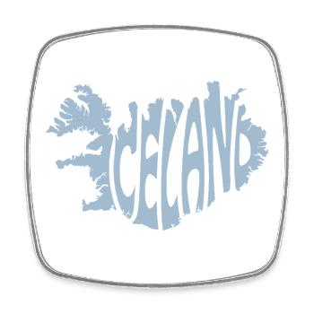 Iceland Typography Design - Square fridge magnet - white - Front