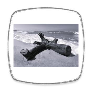 Tree branch, sea panorama, marine nature - Square fridge magnet - white - Front