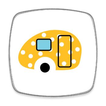Caravan Egg Points Caravan Dots Camper Camping - Magnet carré - blanc - Devant