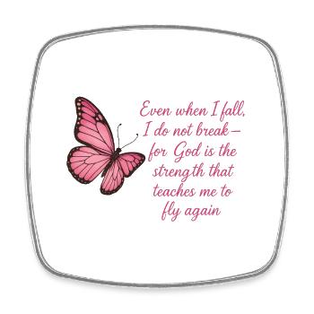Inspiration papillon foi citation design - Magnet carré - blanc - Devant