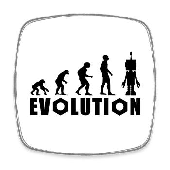 Evolution from human to android - Square fridge magnet - white - Front