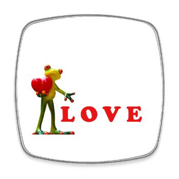 Love Seeds mit Herz und Samen essbar - Viereckiger Kühlschrankmagnet - Weiß - Vorne