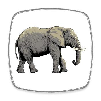 Individual elephant design - Square fridge magnet - white - Front