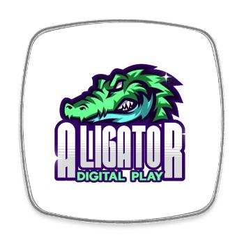 Alligator Digitale Kunst - Viereckiger Kühlschrankmagnet - Weiß - Vorne