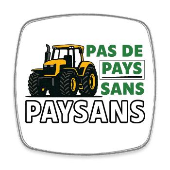 No country without farmers - Square fridge magnet - white - Front