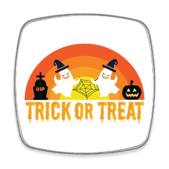 Trick or Treat - Fantômes et citrouilles d’Halloween - Magnet carré - blanc - Devant