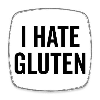 Je déteste le gluten - Magnet carré - blanc - Devant