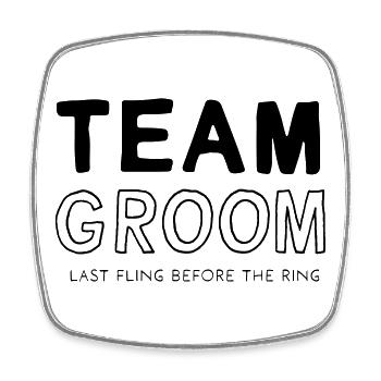 Team Groom - Square fridge magnet - white - Front
