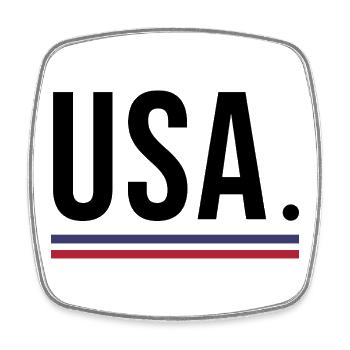 USA – Bold Streetwear Shirt 🇺🇸 - Square fridge magnet - white - Front