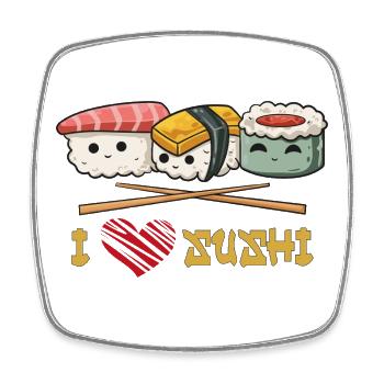 J’adore les sushis - Magnet carré - blanc - Devant