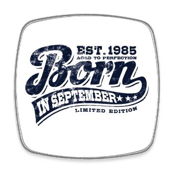 Born in September 1985 - Birthday - Gift - Square fridge magnet - white - Front