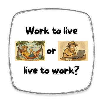 Escaping Routine: Relaxation vs Work Stress - Square fridge magnet - white - Front