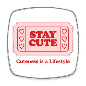 Playful Heart Ticket Design - Square fridge magnet - white - Front