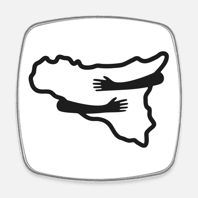 La Sicile au cœur – version minimale - Magnet carré - blanc