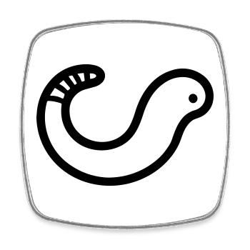 Regenwurm - Viereckiger Kühlschrankmagnet - Weiß - Vorne