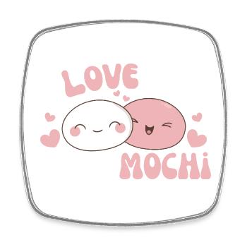 I love you very mochi kawaii rice cake mochi - Square fridge magnet - white - Front