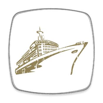 Cruise Ship Cruise Ship Luxury - Square fridge magnet - white - Front
