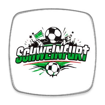 Schweinfurt Fussball Fan Shirt Fußball Tshirt - Viereckiger Kühlschrankmagnet - Weiß - Vorne