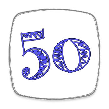 50. 50 JAHRE. 50-JÄHRIGES JUBILÄUM. 50-JÄHRIGES JUBILÄUM. - Viereckiger Kühlschrankmagnet - Weiß - Vorne