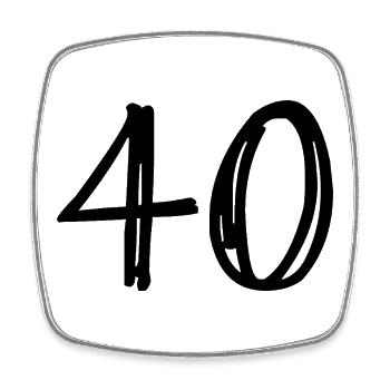 40. 40 ANS. 40e ANNIVERSAIRE. ANNIVERSAIRE 40 ANS. - Magnet carré - blanc - Devant