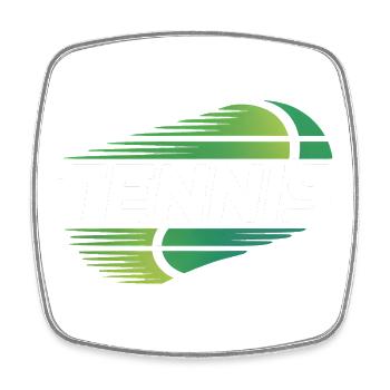 Tennis Logo - Cooles Sport-Logo - Viereckiger Kühlschrankmagnet - Weiß - Vorne