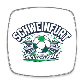 Schweinfurt Fussball Fanartikel Fußball Fan - Viereckiger Kühlschrankmagnet - Weiß - Vorne