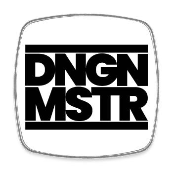 DNGN MSTR – RPG Game Master Minimal Design -Black - Viereckiger Kühlschrankmagnet - Weiß - Vorne