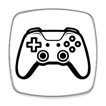 Controller Joypad Gamer - Square fridge magnet - white - Front