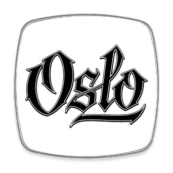 Urban graffiti style lettering Oslo - Square fridge magnet - white - Front