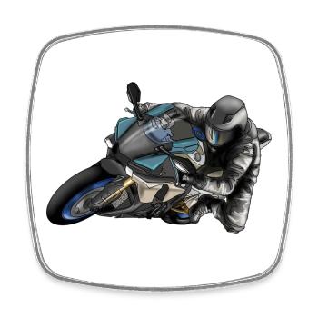 Adrenalin Motorrad Racing Design - Viereckiger Kühlschrankmagnet - Weiß - Vorne