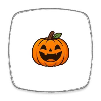 Fröhlicher Halloween-Kürbis - Viereckiger Kühlschrankmagnet - Weiß - Vorne