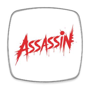 Assassine – Killer Blood Design - Viereckiger Kühlschrankmagnet - Weiß - Vorne