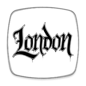 Conception typographique graphique de Londres - Magnet carré - blanc - Devant