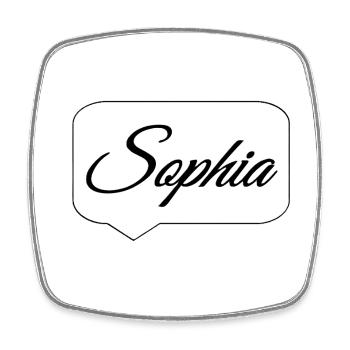 Sophia - Square fridge magnet - white - Front