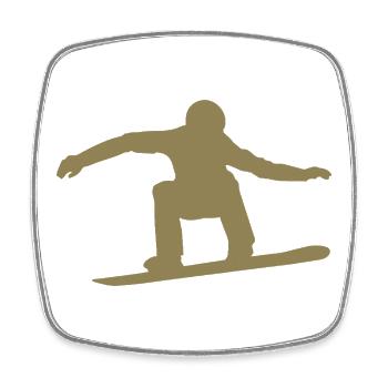 Silhouette de snowboarder Sport d’hiver Neige - Magnet carré - blanc - Devant