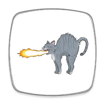 Lume-Katze - Viereckiger Kühlschrankmagnet - Weiß - Vorne