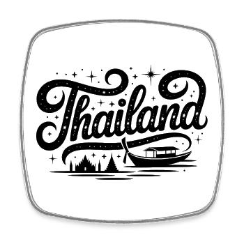 Thailand - Souvenir-Design - Viereckiger Kühlschrankmagnet - Weiß - Vorne