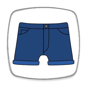 Short décontracté en jean avec ourlet roulé - Magnet carré - blanc - Devant