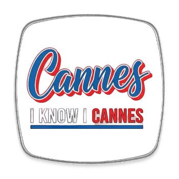 I know I Cannes Retro Design - Square fridge magnet - white - Front