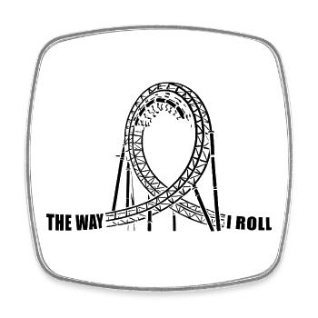 The way I Roll - Achterbahn - Looping - Viereckiger Kühlschrankmagnet - Weiß - Vorne