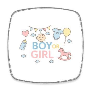 Boy or Girl - Babyshower - Square fridge magnet - white - Front