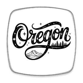 Oregon - Souvenir USA State Design - Viereckiger Kühlschrankmagnet - Weiß - Vorne