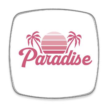 Tropical Sunset Silhouette - Square fridge magnet - white - Front