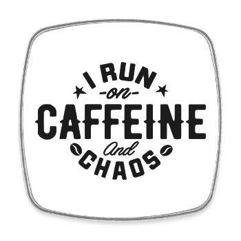 Kaffein-Engagement Motif Design - Square fridge magnet - white - Front