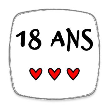 18. 18 JAHRE ALT. 18-JÄHRIGES JUBILÄUM. 18. GEBURTSTAG. - Viereckiger Kühlschrankmagnet - Weiß - Vorne
